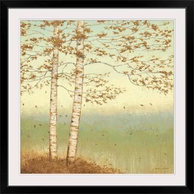 &Golden Birch I with Blue Sky& by James Wiens Painting Print Great Big Canvas Size: 38x22 H x 38x22 W x 1x22 D, Format: Black Fr CXH0_Z2XJT89