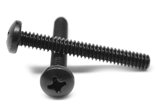 #10-24 x 1 1/4 Coarse Thread Machine Screw Phillips Pan Head Low Carbon Steel Black Oxide JWA7_Y5VPP68